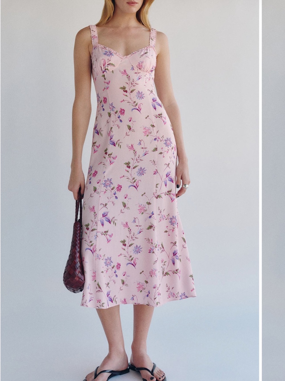 NWT Reformation Tully Midi Dress in Stella